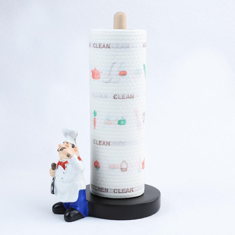 MASSJOY Chef Style Paper Towel Holder, Resin Crafts Display for Kitchen Cafe Western Restaurant Cake Shop Dessert Shop. - Image 3